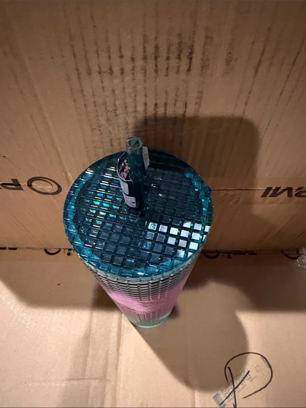 Starbucks Pink to Teal Ombre Studded Tumbler with Straw